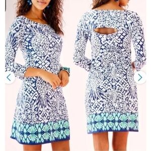 Lilly Pulitzer Blue and White Long Sleeve Dress